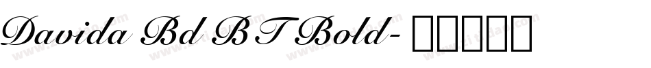 Davida Bd BT Bold字体转换